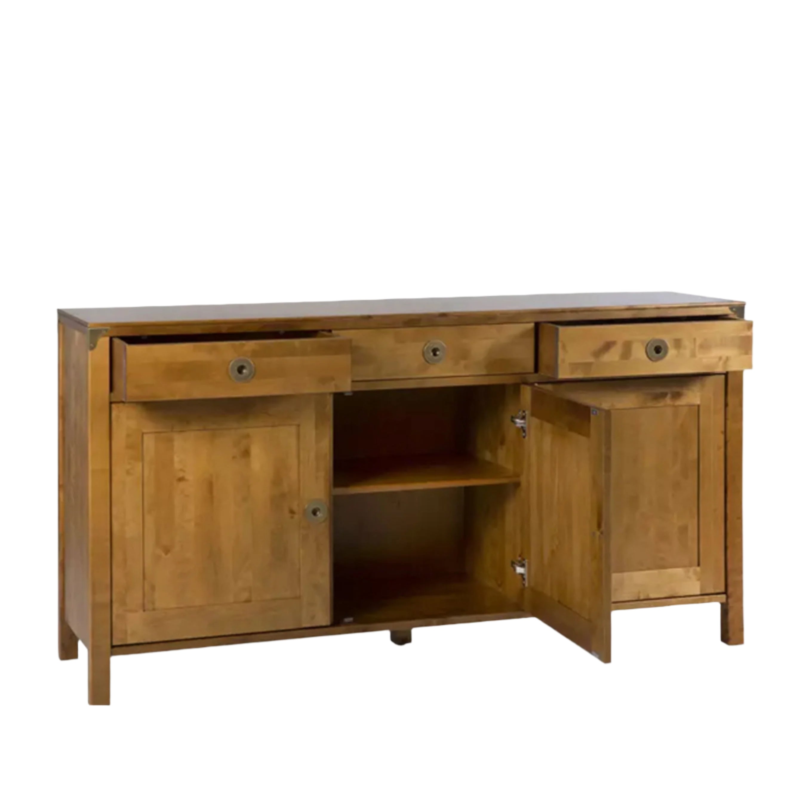 LAURA ASHLEY Balmoral 3-Door 3-Drawer Honey Sideboard in Birch, 160 x 85 x 45 cm