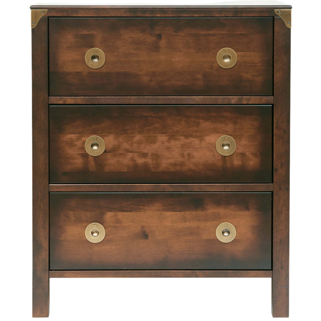 LAURA ASHLEY Balmoral 3-Drawer Dark Chestnut Chest of Drawers in Birch