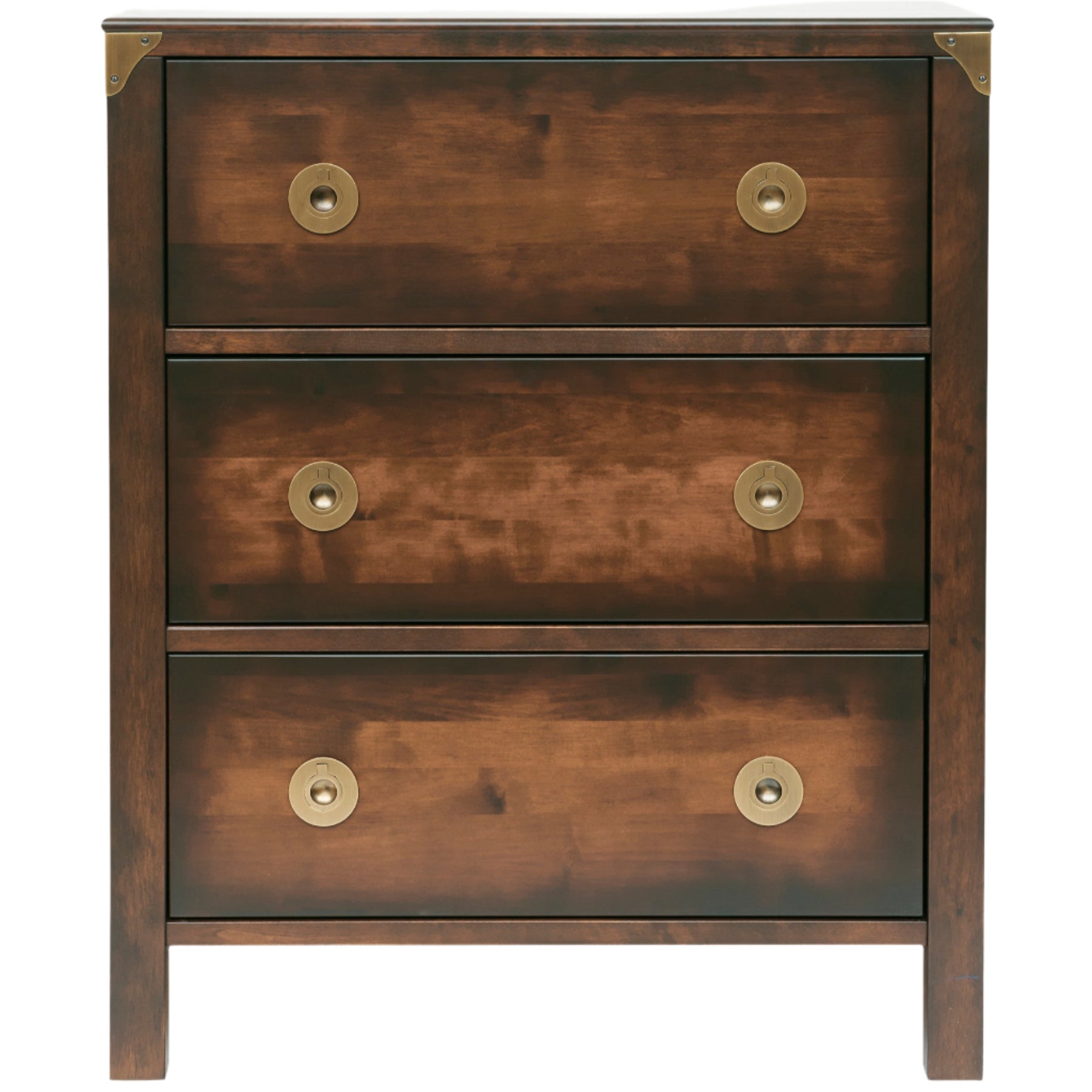 LAURA ASHLEY Balmoral 3-Drawer Dark Chestnut Chest of Drawers in Birch