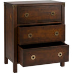 LAURA ASHLEY Balmoral 3-Drawer Dark Chestnut Chest of Drawers in Birch