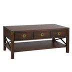 LAURA ASHLEY Balmoral 3-Drawer Dark Chestnut Coffee Table in Birch, 110 x 60 x 47 cm