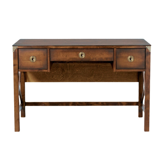 LAURA ASHLEY Balmoral 3-Drawer Dark Chestnut Desk in Birch