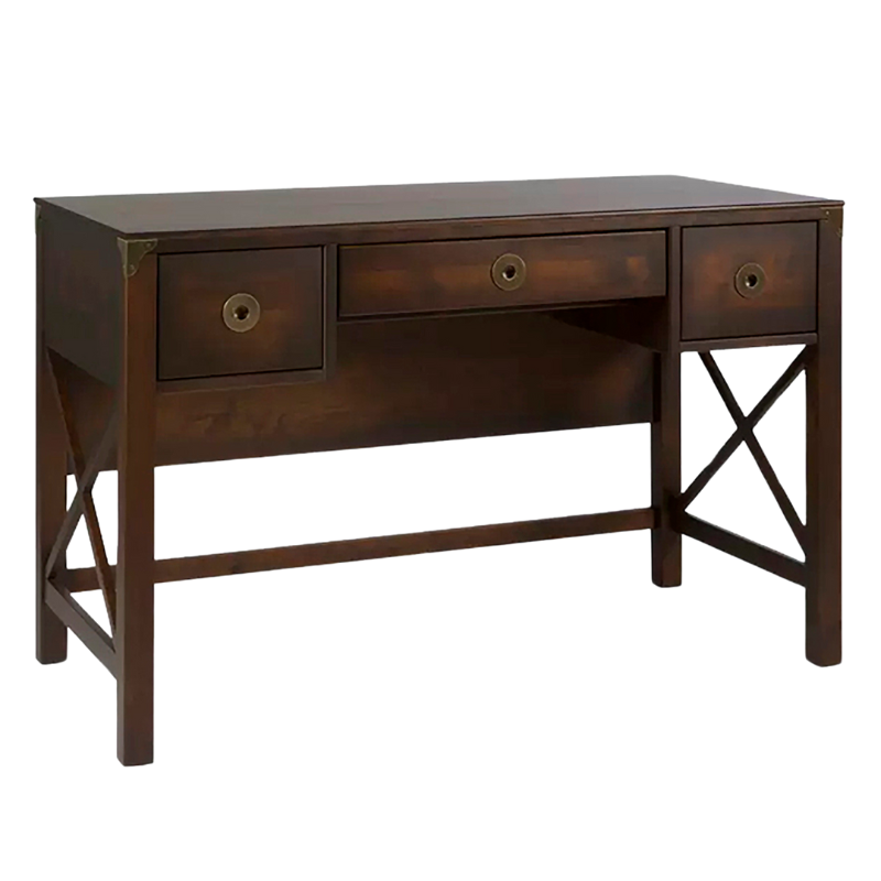 LAURA ASHLEY Balmoral 3-Drawer Dark Chestnut Desk in Birch
