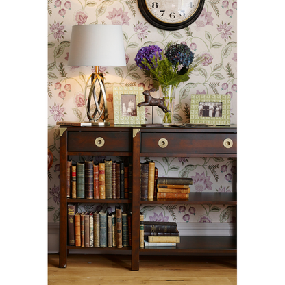 LAURA ASHLEY Balmoral 3-Drawer Dark Chestnut Triple Console Table in Birch