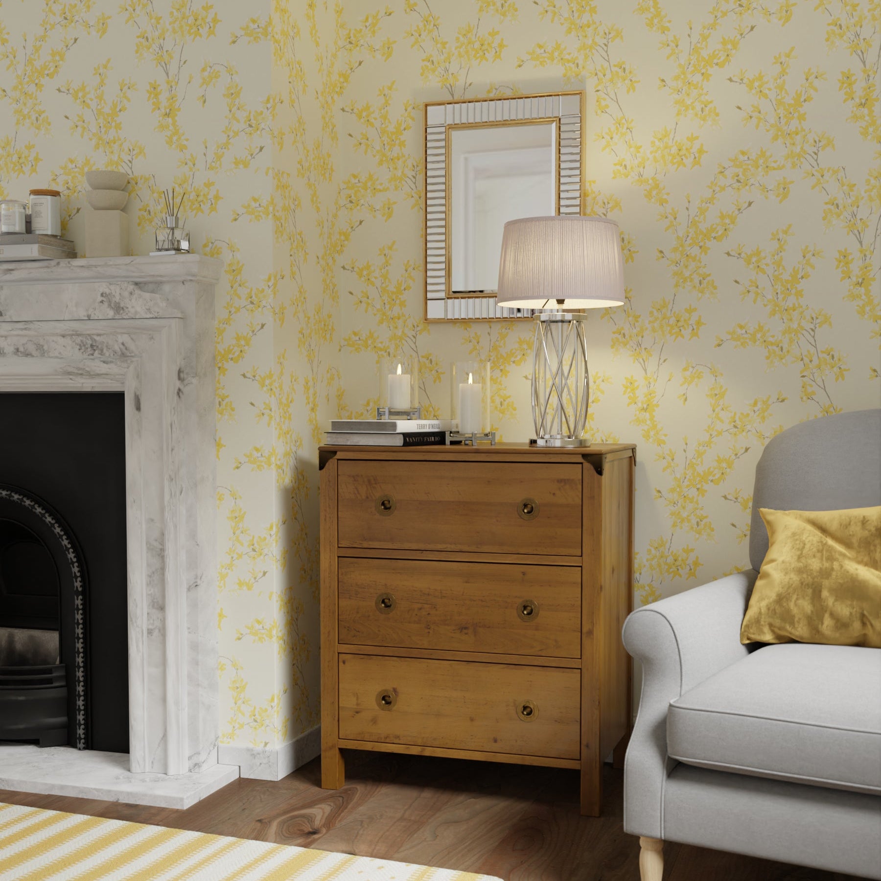 LAURA ASHLEY Balmoral 3-Drawer Honey Chest of Drawers in Birch 3