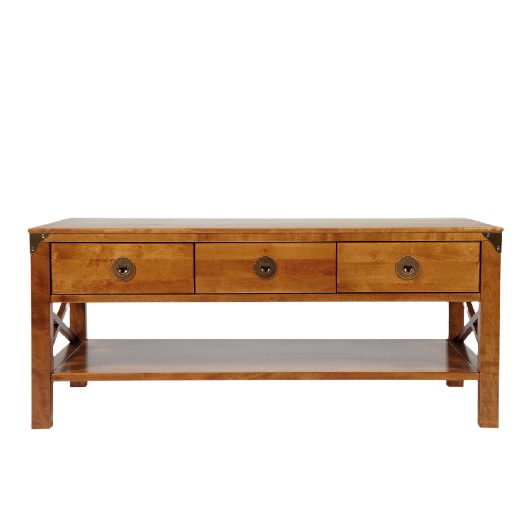 LAURA ASHLEY Balmoral 3-Drawer Honey Coffee Table in Birch,110 x 60 x 47 cm