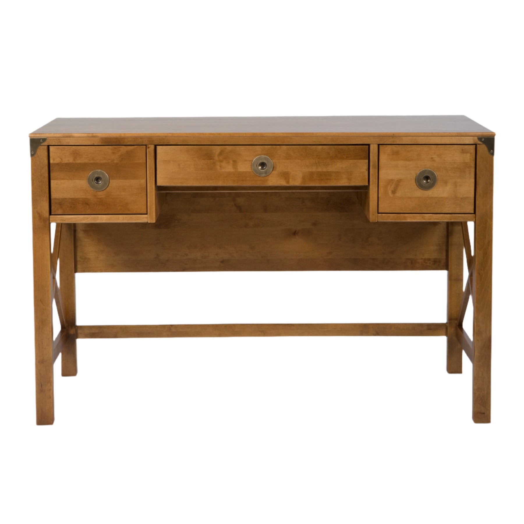 LAURA ASHLEY Balmoral 3-Drawer Honey Desk in Birch