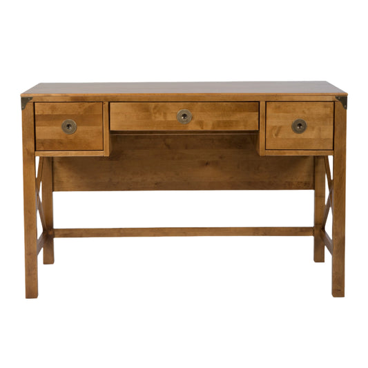 LAURA ASHLEY Balmoral 3-Drawer Honey Desk in Birch