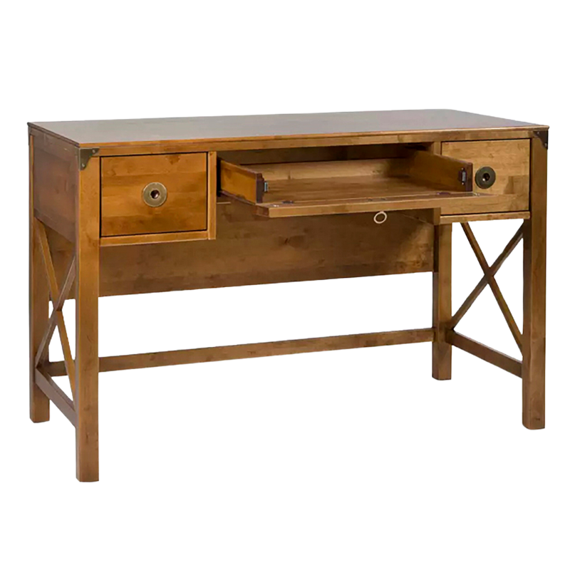 LAURA ASHLEY Balmoral 3-Drawer Honey Desk in Birch