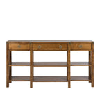 LAURA ASHLEY Balmoral 3-Drawer Honey Triple Console Table in Birch