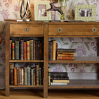 LAURA ASHLEY Balmoral 3-Drawer Honey Triple Console Table in Birch