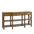 LAURA ASHLEY Balmoral 3-Drawer Honey Triple Console Table in Birch