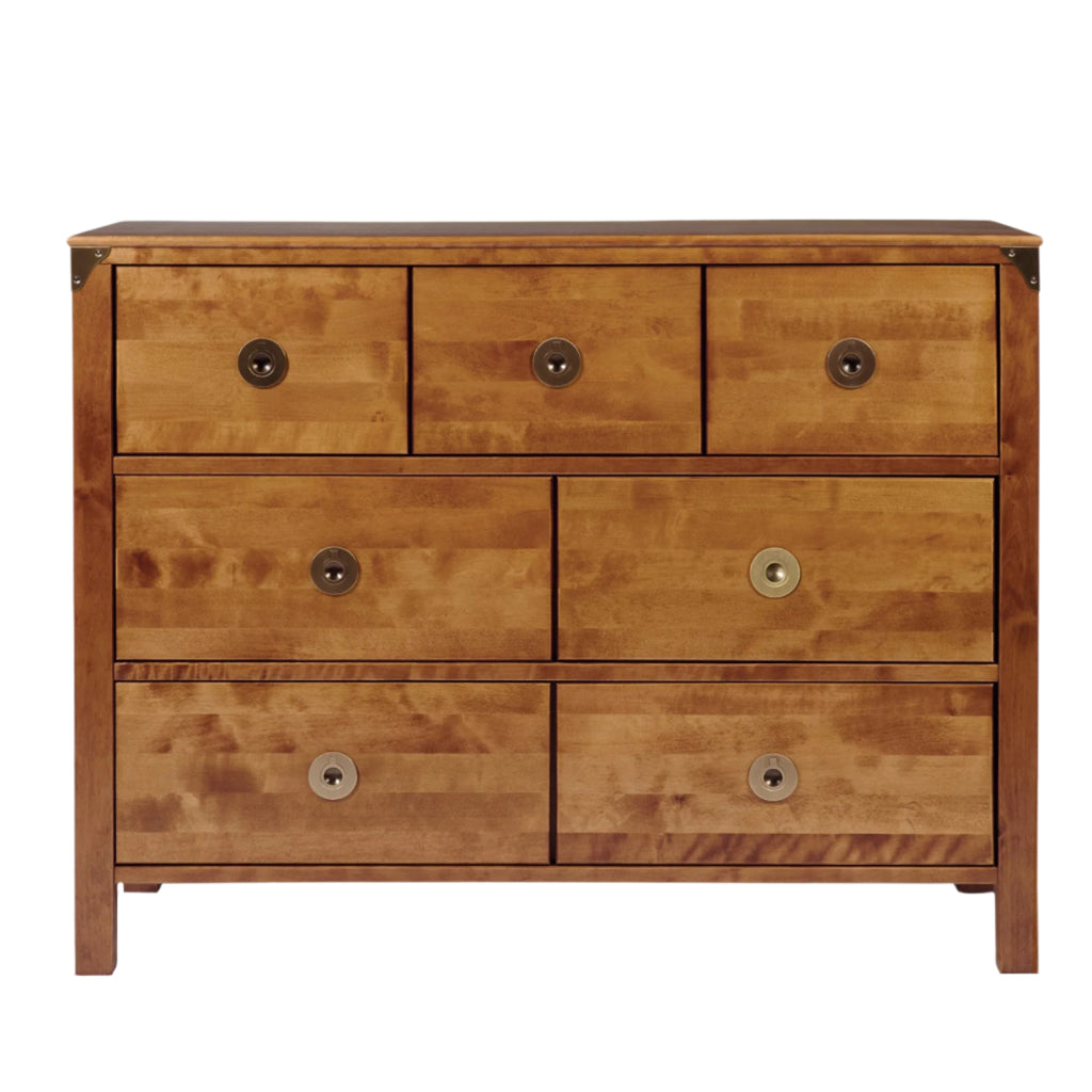 LAURA ASHLEY Balmoral 7-Drawer Honey Chest of Drawers in Birch 1