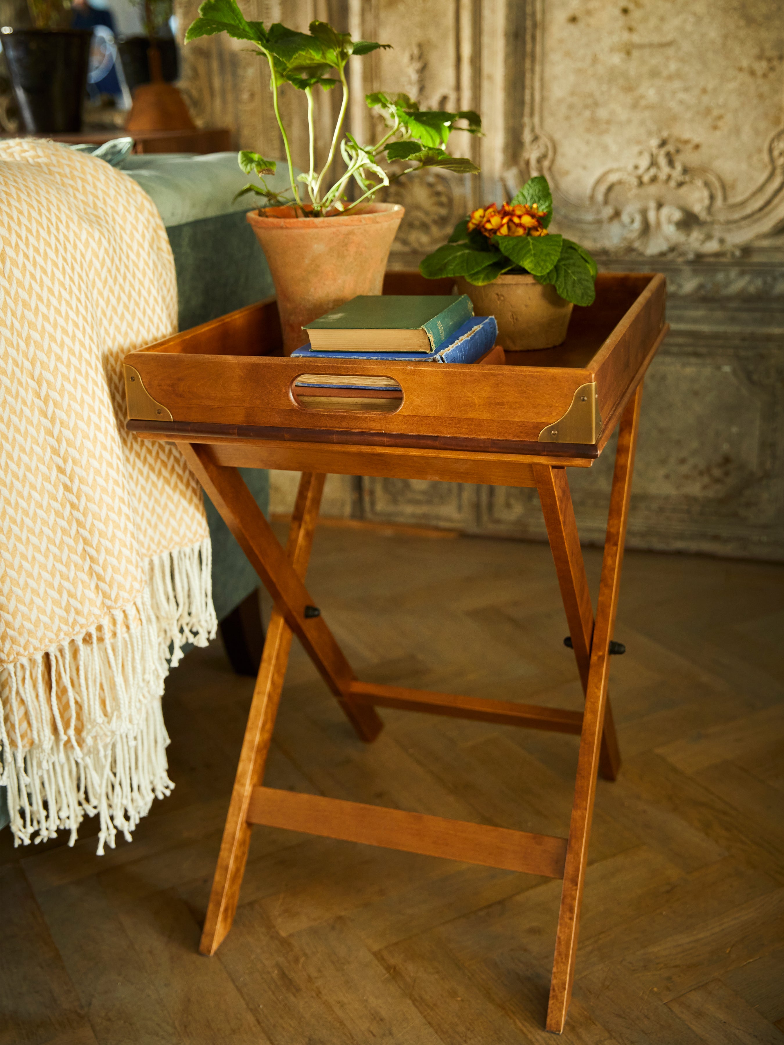 LAURA ASHLEY Balmoral Honey Butler’s Tray in Birch, 52 x 43 cm