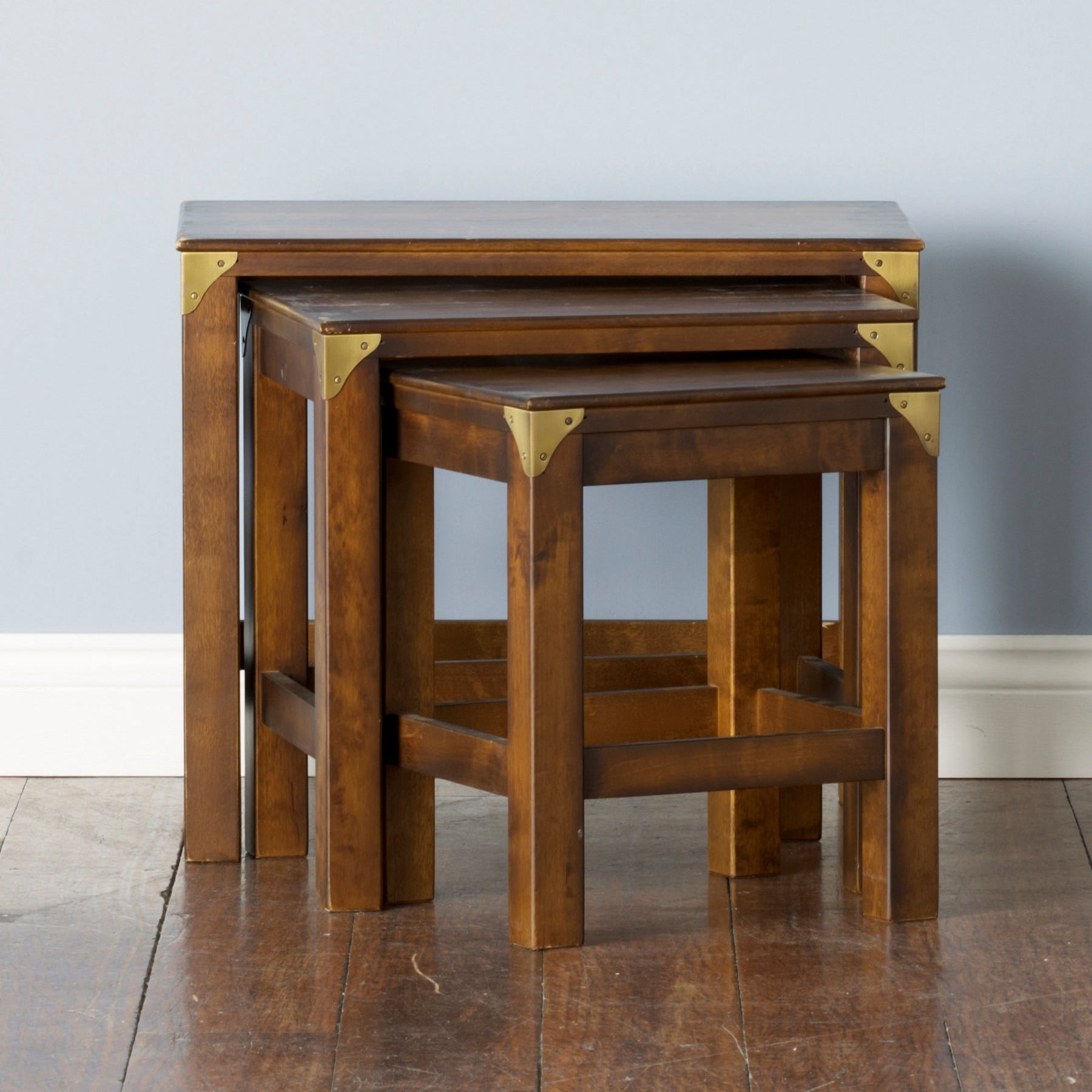 LAURA ASHLEY Balmoral Nest of 3 Tables, Dark Chestnut, in Birch