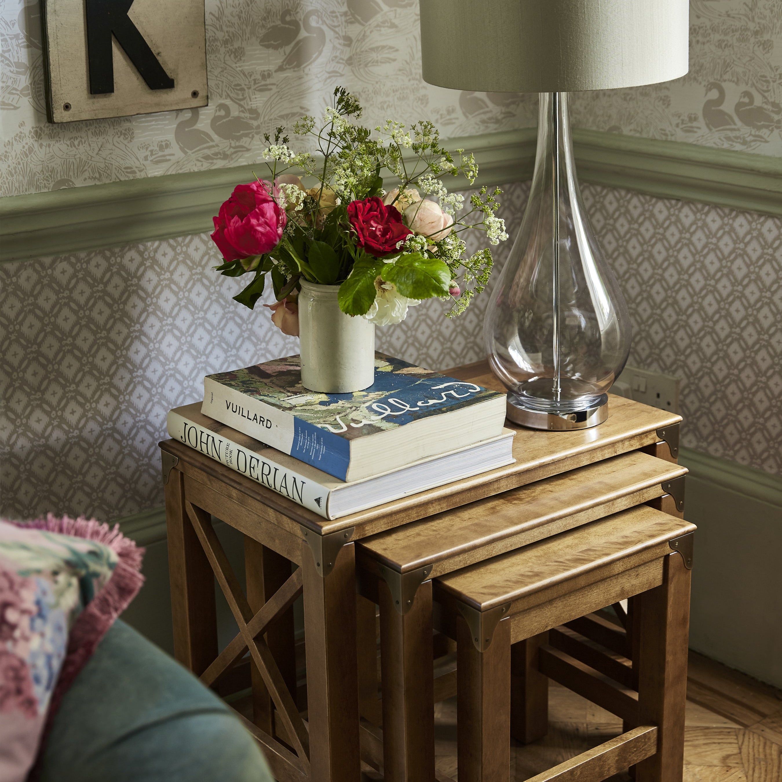 LAURA ASHLEY Balmoral Nest of 3 Tables, Honey, in Birch