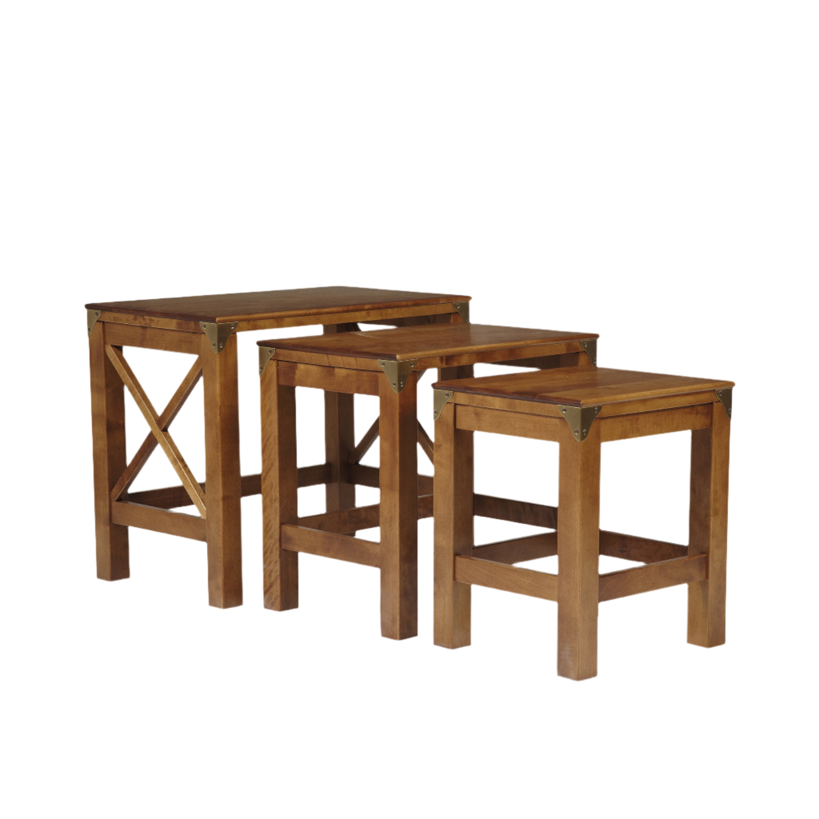 LAURA ASHLEY Balmoral Nest of 3 Tables, Honey, in Birch