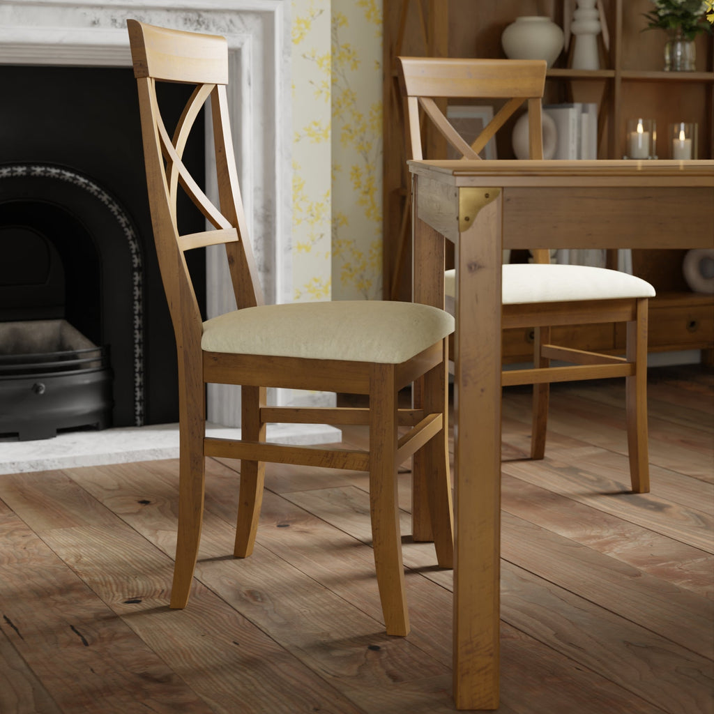 LAURA ASHLEY Balmoral Pair of Honey Dining Chairs in Birch