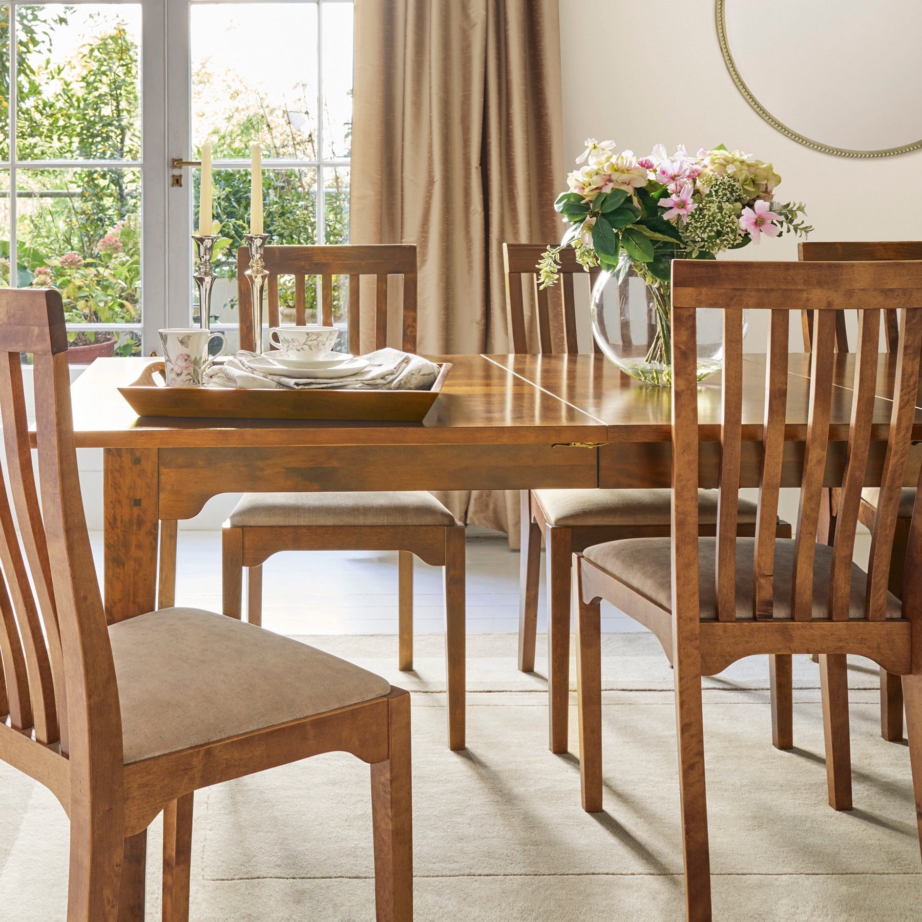 LAURA ASHLEY Balmoral Pair of Honey Dining Chairs in Birch