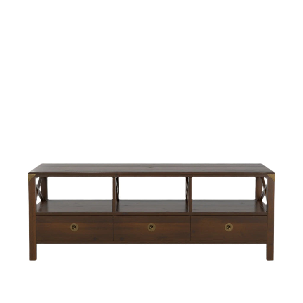 LAURA ASHLEY Balmoral Wide Dark Chestnut TV Unit in Birch