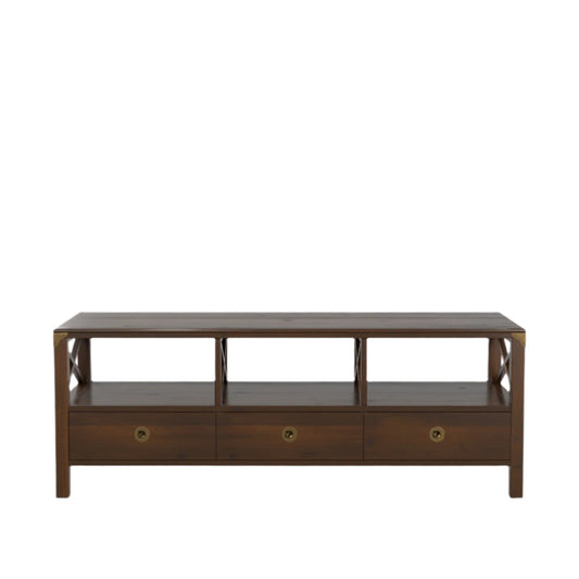 LAURA ASHLEY Balmoral Wide Dark Chestnut TV Unit in Birch