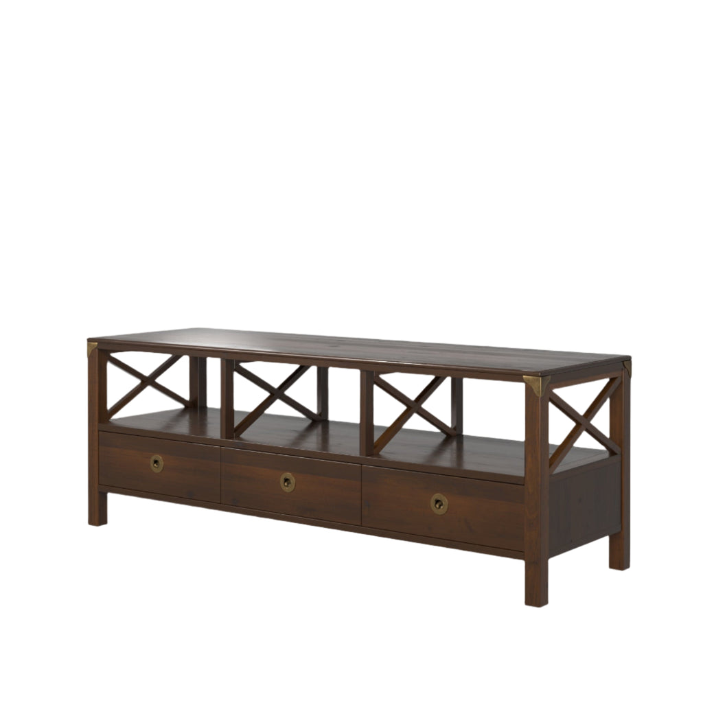 LAURA ASHLEY Balmoral Wide Dark Chestnut TV Unit in Birch