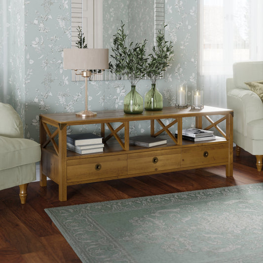 LAURA ASHLEY Balmoral Wide Honey TV Unit in Birch