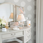LAURA ASHLEY Clifton Dove Grey 5-Drawer Dressing Table & Stool in Solid Wood, 125 x 77 x 42 cm