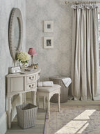 LAURA ASHLEY Clifton Dove Grey 5-Drawer Dressing Table & Stool in Solid Wood, 125 x 77 x 42 cm