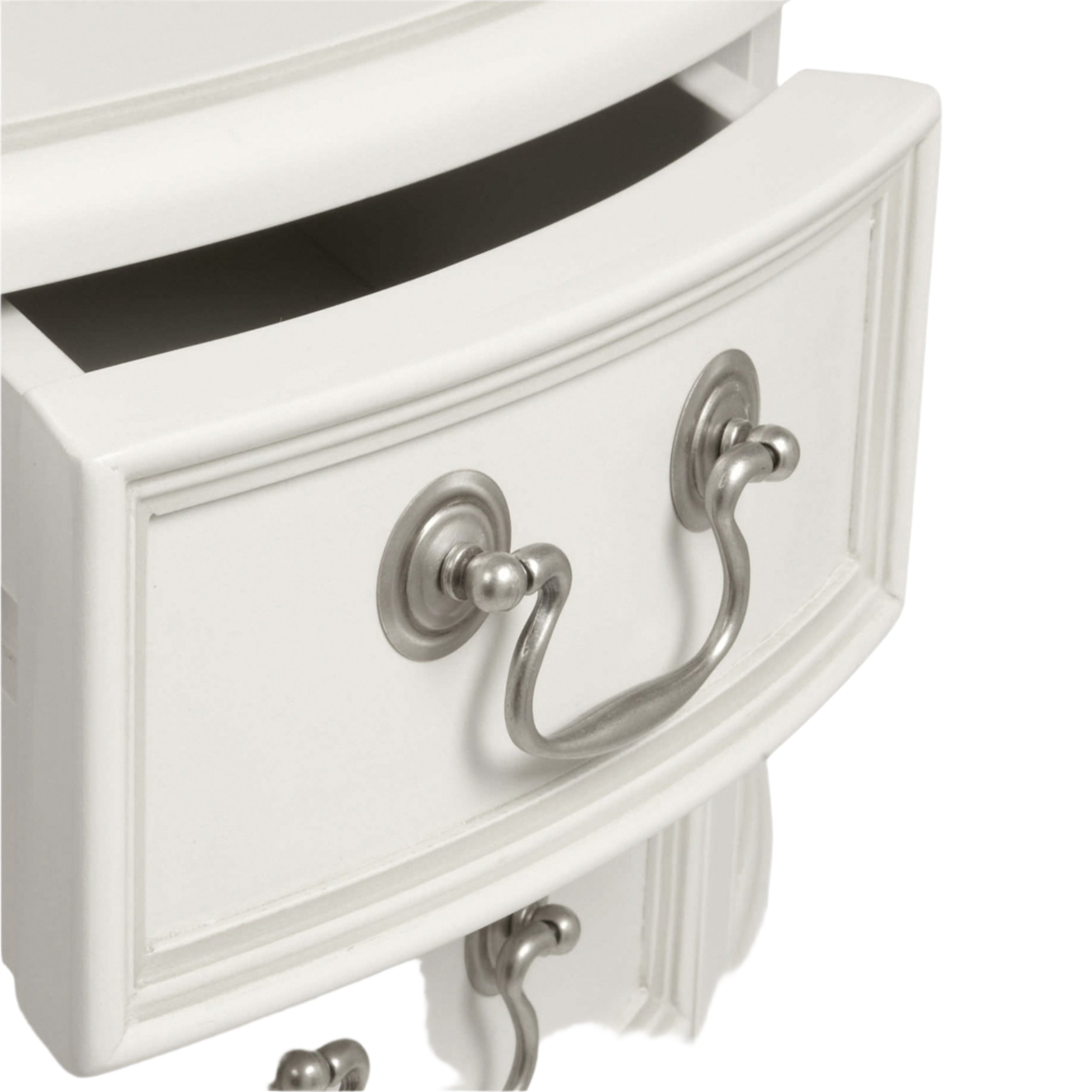 LAURA ASHLEY Clifton Dove Grey 5-Drawer Dressing Table & Stool in Solid Wood, 125 x 77 x 42 cm