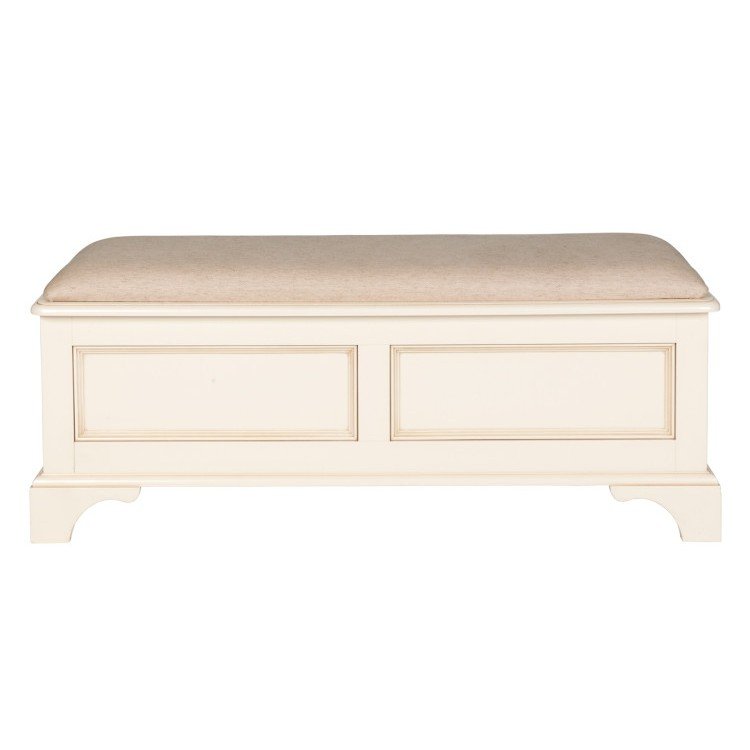 LAURA ASHLEY Clifton Solid Wood Blanket Box in Ivory 1