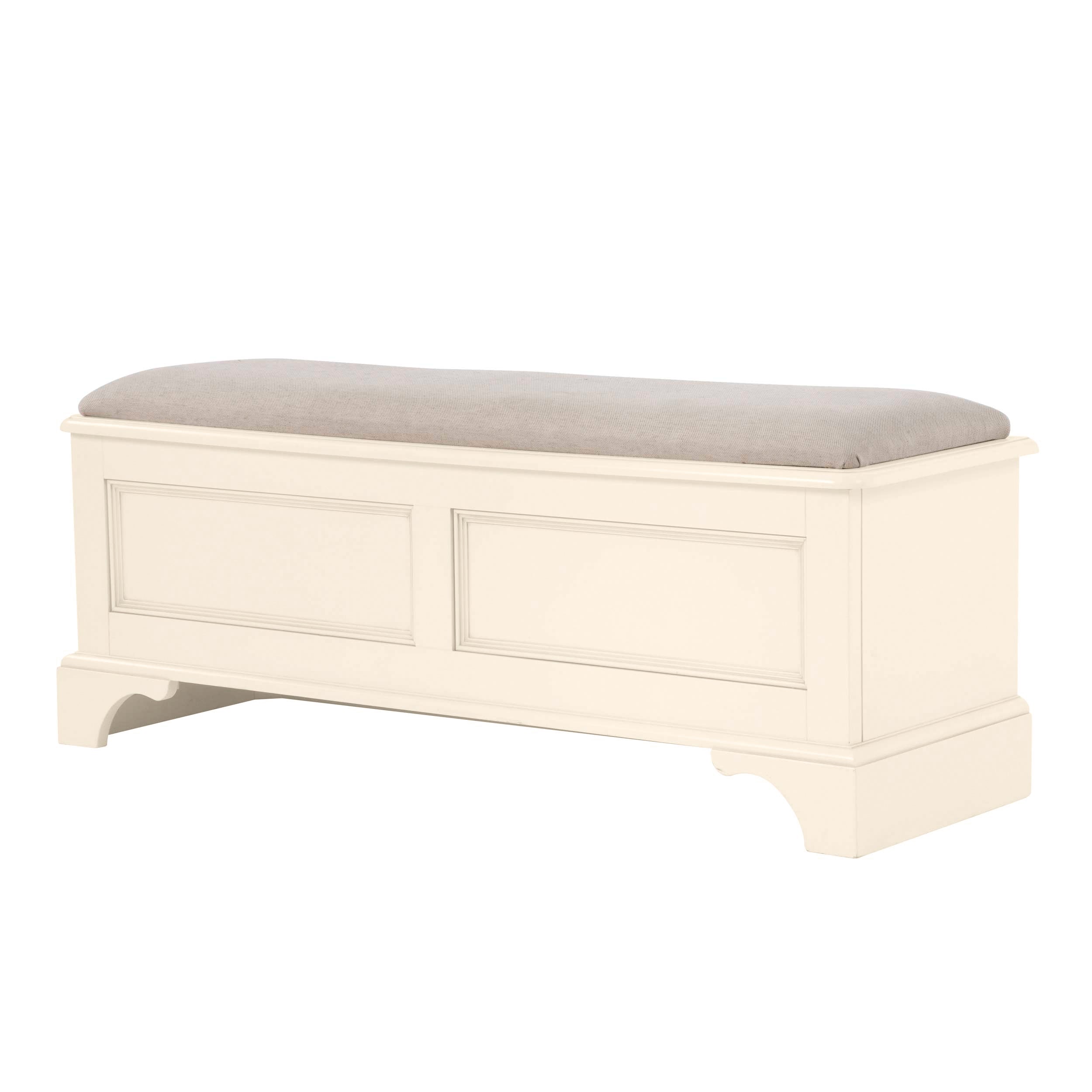 LAURA ASHLEY Clifton Solid Wood Blanket Box in Ivory 3