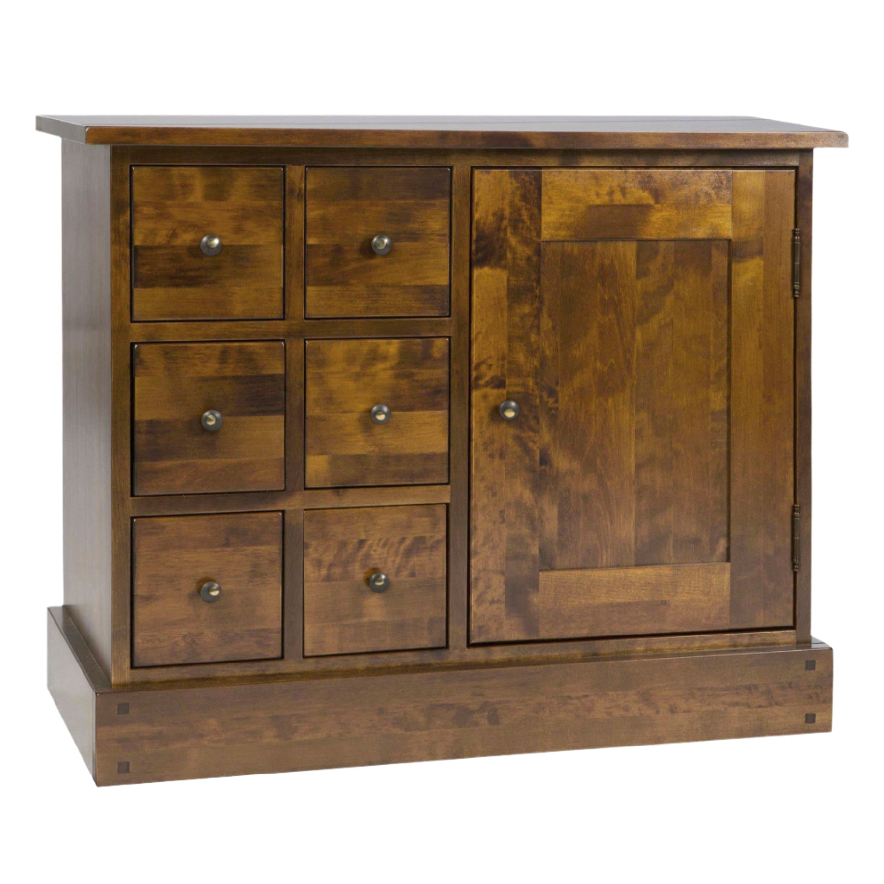 LAURA ASHLEY Garrat 1-Door 6-Drawer Sideboard, Dark Chestnut, Solid Birch, 87 x 70 x 43 cm