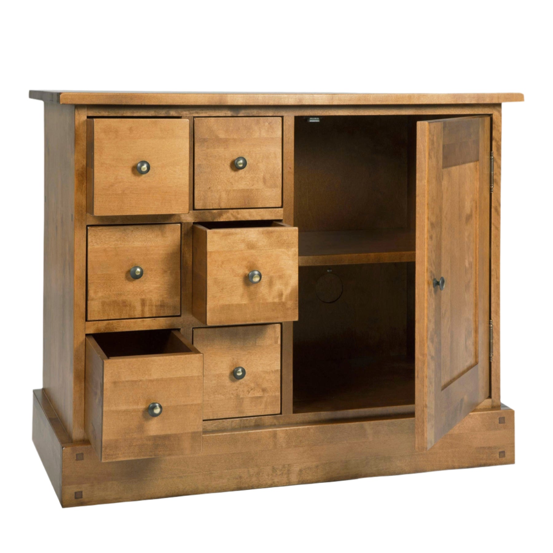 LAURA ASHLEY Garrat 1-Door 6-Drawer Sideboard, Honey, Solid Birch, 87 x 70 x 43 cm
