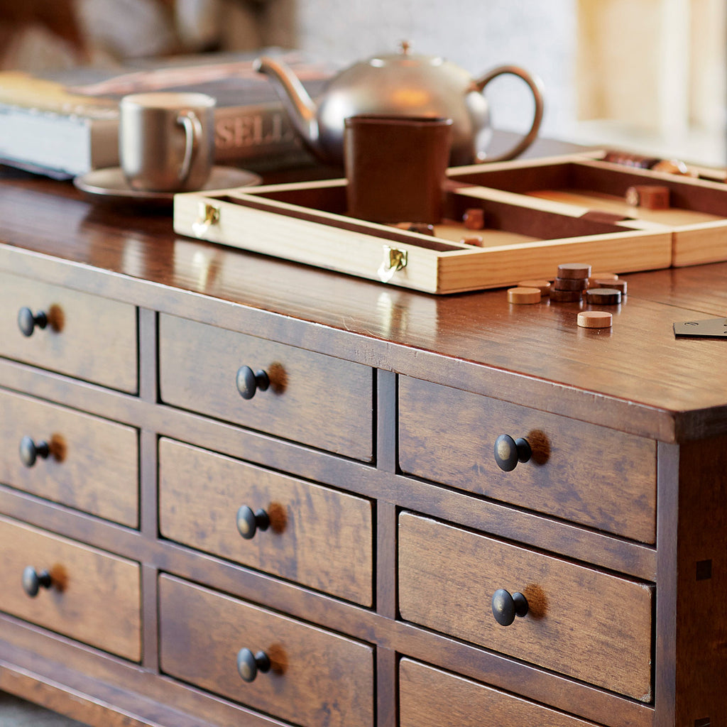 LAURA ASHLEY Garrat | 12-Drawer Coffee Table | Dark Chestnut | Birch