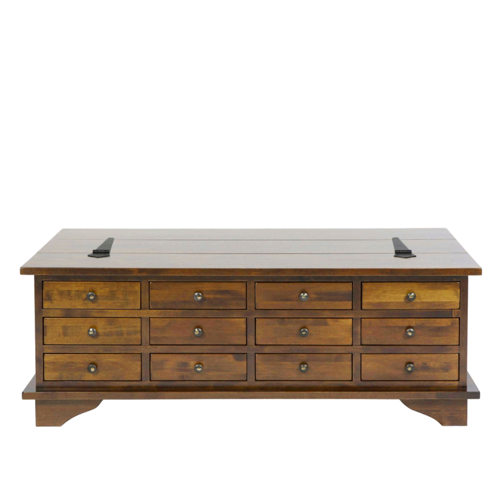 LAURA ASHLEY Garrat | 12-Drawer Coffee Table | Dark Chestnut | Birch