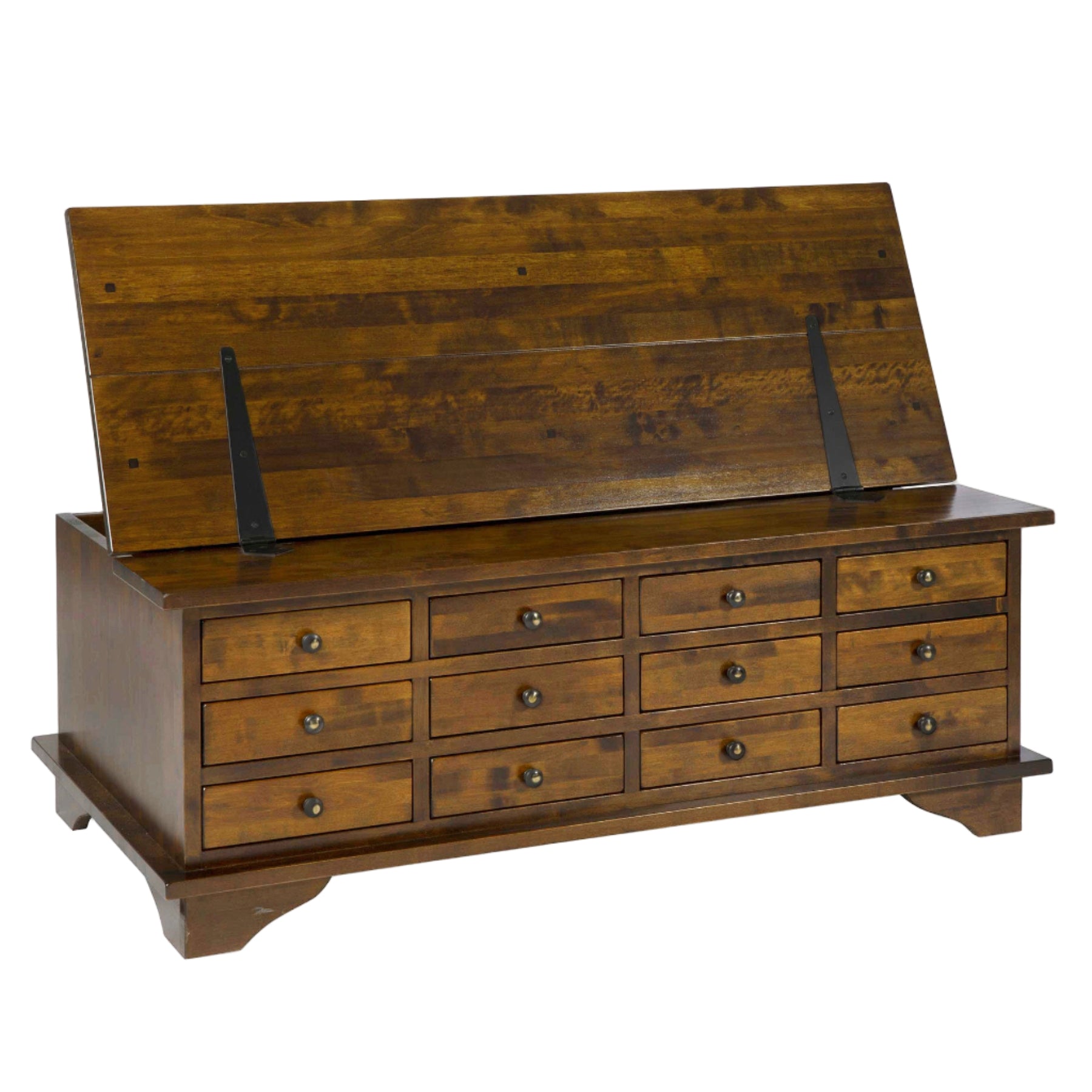 LAURA ASHLEY Garrat | 12-Drawer Coffee Table | Dark Chestnut | Birch