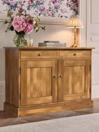 LAURA ASHLEY Garrat 2-Door 2-Drawer Honey Sideboard in Solid Birch