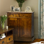 LAURA ASHLEY Garrat 2-Door 2-Drawer Narrow Sideboard, Dark Chestnut, Solid Birch, 95 x 90 x 43 cm