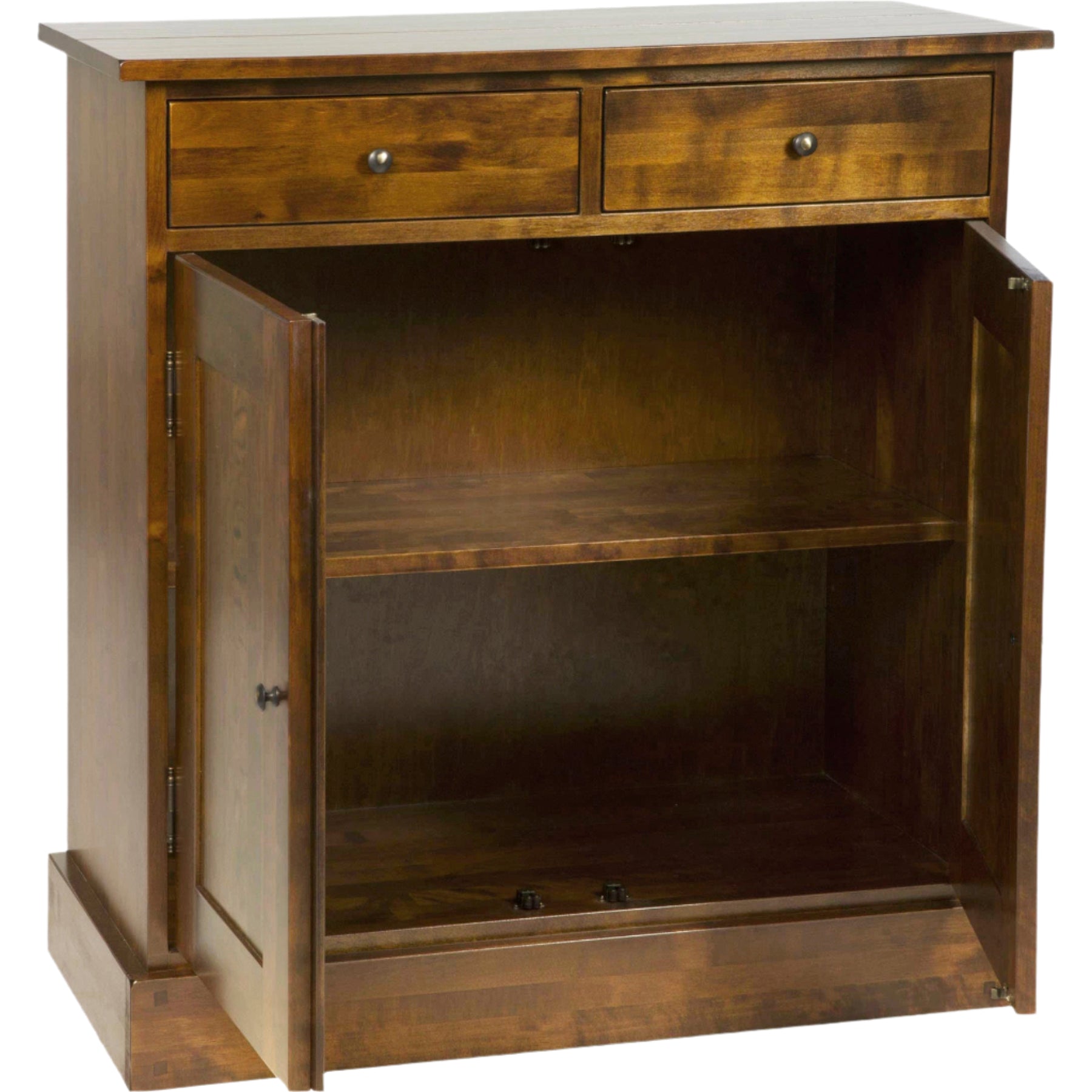 LAURA ASHLEY Garrat 2-Door 2-Drawer Narrow Sideboard, Dark Chestnut, Solid Birch, 95 x 90 x 43 cm