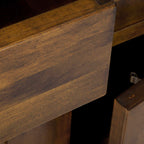 LAURA ASHLEY Garrat 2-Door 2-Drawer Narrow Sideboard, Dark Chestnut, Solid Birch, 95 x 90 x 43 cm
