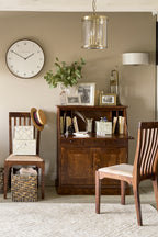LAURA ASHLEY Garrat 2-Door 3-Drawer Dark Chestnut Bureau Desk in Solid Birch