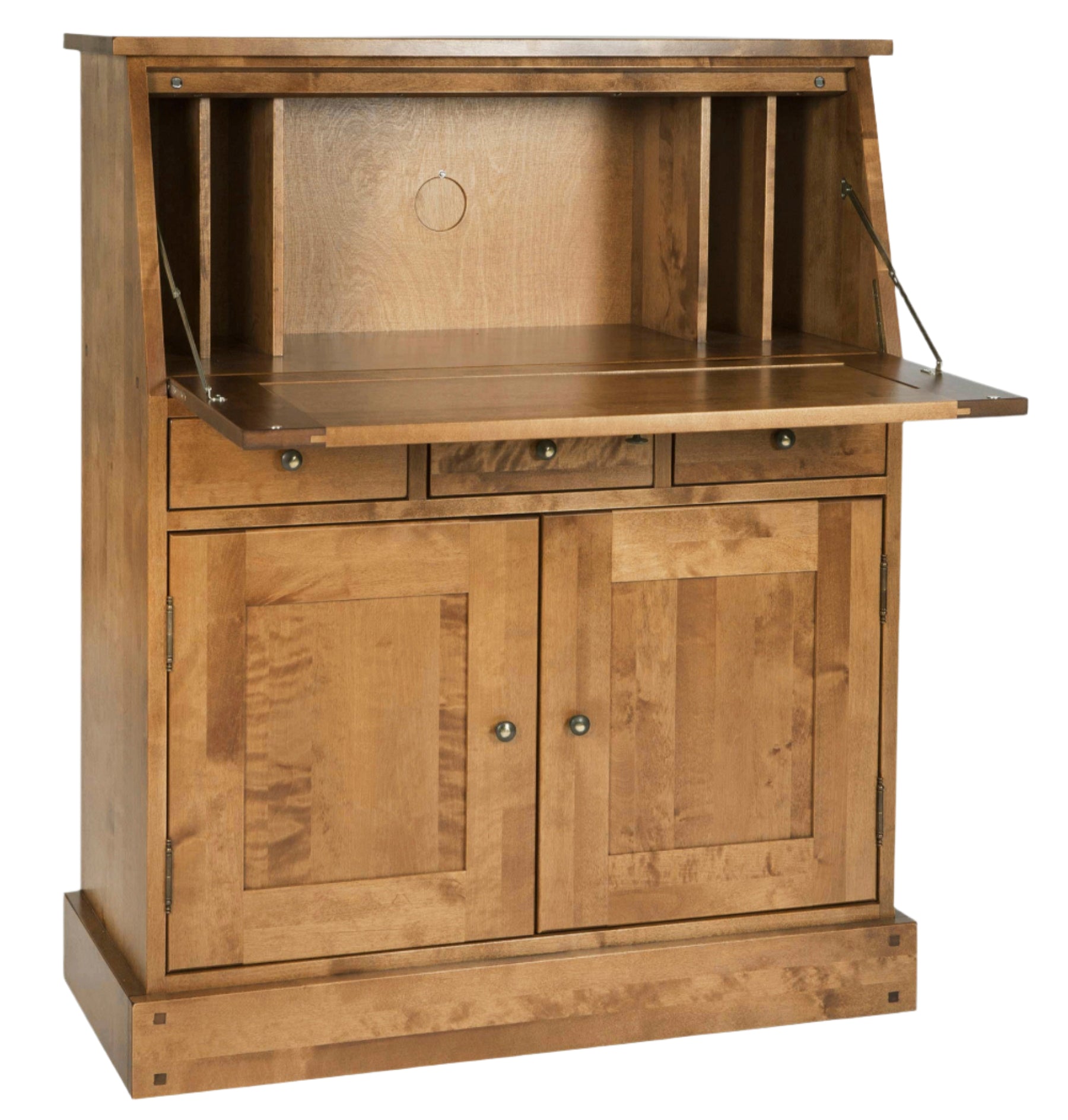 LAURA ASHLEY Garrat 2-Door 3-Drawer Honey Bureau in Solid Birch