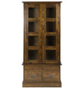 LAURA ASHLEY Garrat 2-Door 4-Drawer Dark Chestnut Display Cabinet in Solid Birch