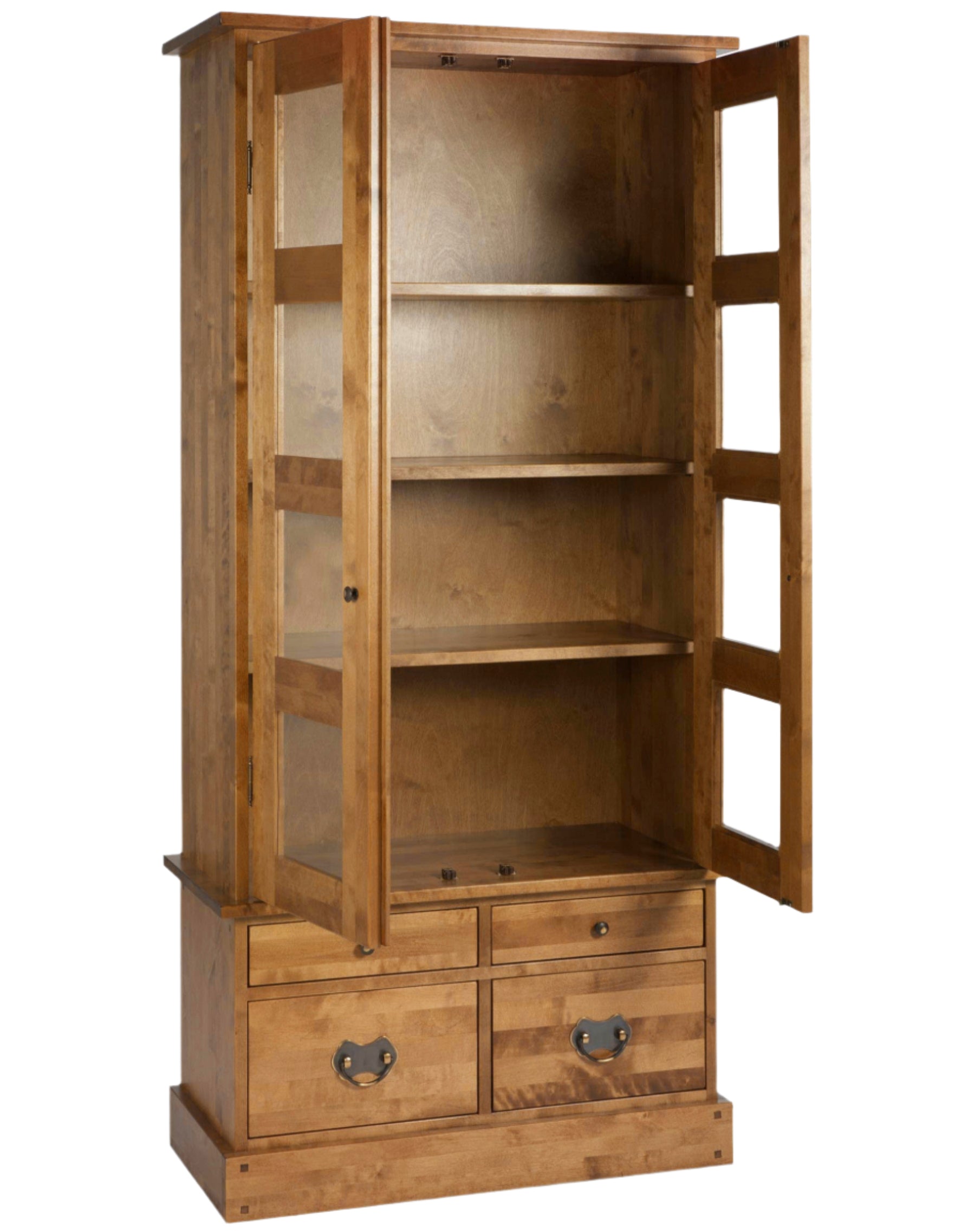 LAURA ASHLEY Garrat 2-Door 4-Drawer Honey Display Cabinet in Solid Birch