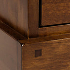 LAURA ASHLEY Garrat 2-Drawer Dark Chestnut Corner TV Unit in Solid Birch