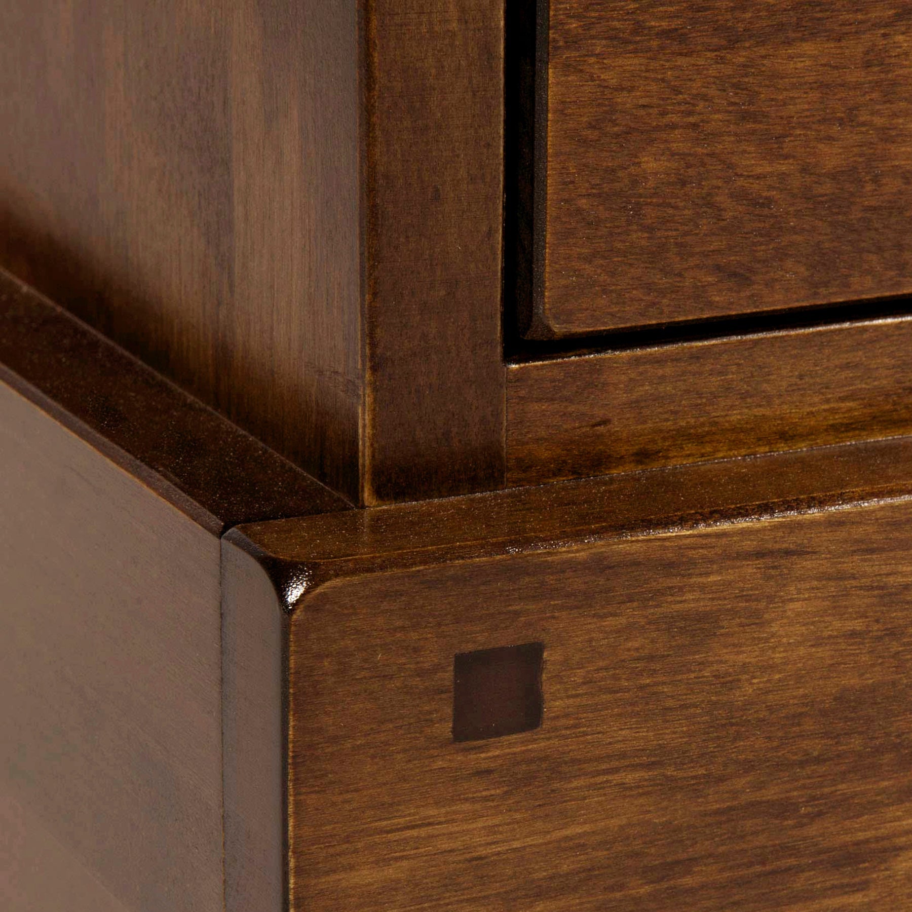 LAURA ASHLEY Garrat 2-Drawer Dark Chestnut Corner TV Unit in Solid Birch