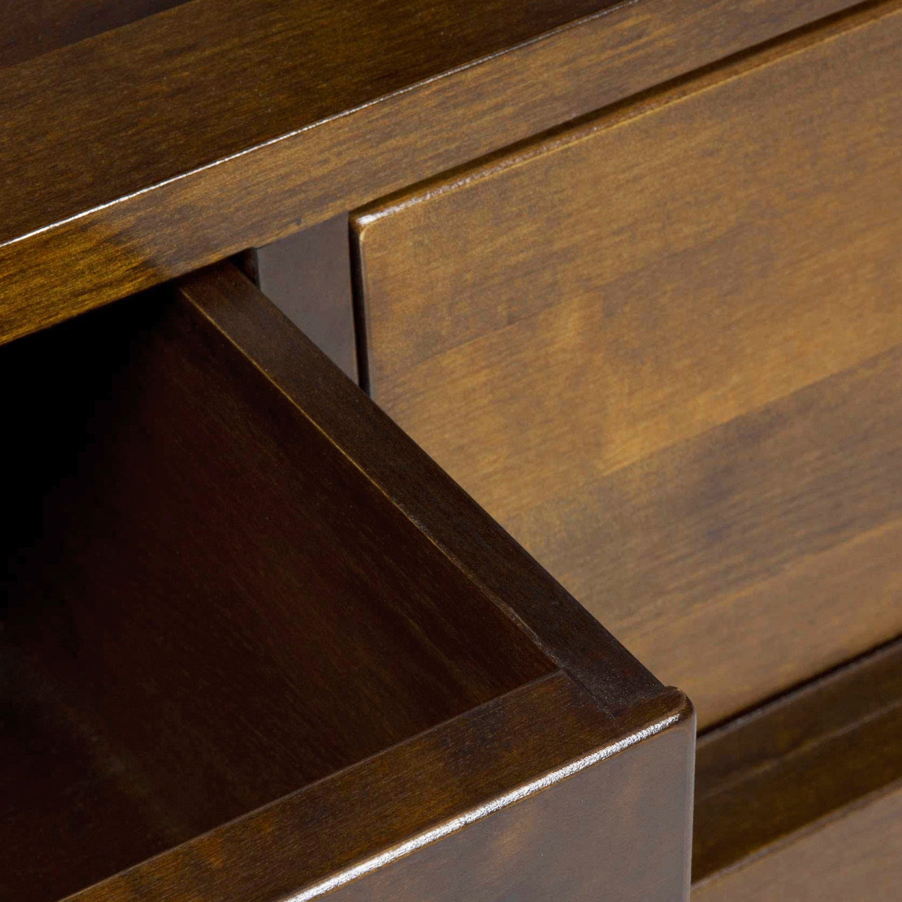 LAURA ASHLEY Garrat 2-Drawer Dark Chestnut Corner TV Unit in Solid Birch