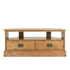 LAURA ASHLEY Garrat 2-Drawer Honey Corner TV Unit in Solid Birch