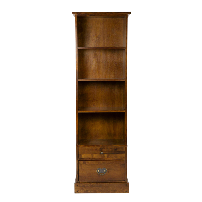 LAURA ASHLEY Garrat | 2-Drawer Single Bookcase | Dark Chestnut | Birch